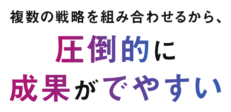 複数の戦略を組み合わせるから、圧倒的に成果がでやすい